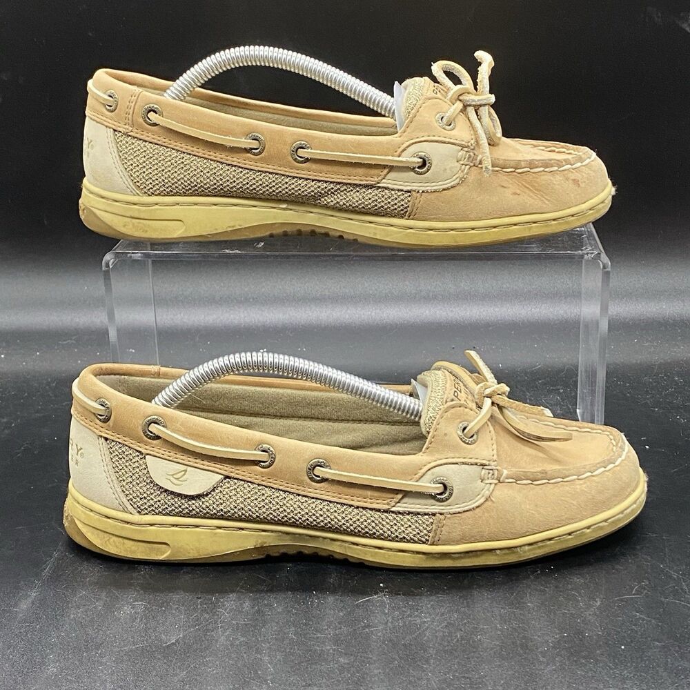 Sperry Top Sider Boat Shoes Womens 7M Angelfish Brown Leather Low 9102047 EUC